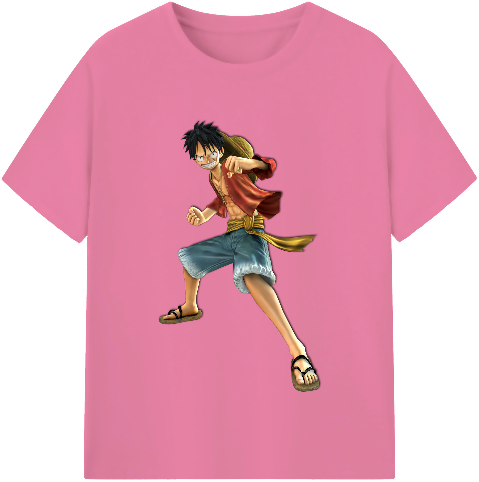ワンピース モンキー・D・ルフィ ONE PIECE Monkey D. Luffy 綿100％半袖Tシャツ（フロントプリント）